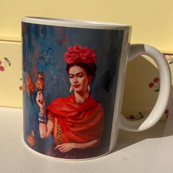 Frida Kahlo Art Mug - White and Multicolor - Picture 1 of 3